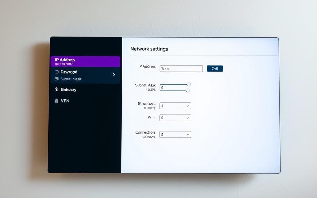 GUI network settings interface